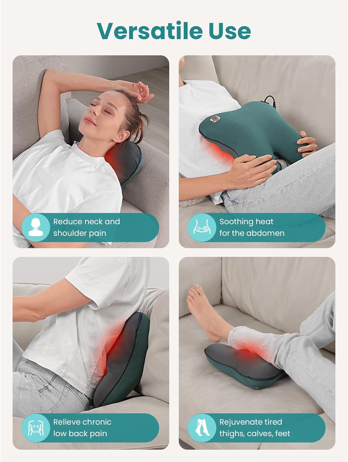 BOB AND BRAD Back Massager with Heat FSA Eligible/HSA Eligible, EZBack Corded Neck Massager for Pain Relief Deep Tissue, Shiatsu Back and Neck Massage Pillow, Full Body Use, Christmas Gifts for Women