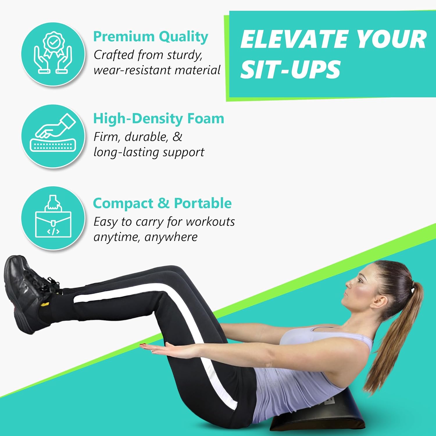 Elit Sport Equipmen A Ma wit Resistanc Ban Hig Densit Foa Ma fo Abs No Sli Curve Cor Traine fo Si Ups Crunche Bac Suppor A Workou Equipmen fo Hom Gy Training