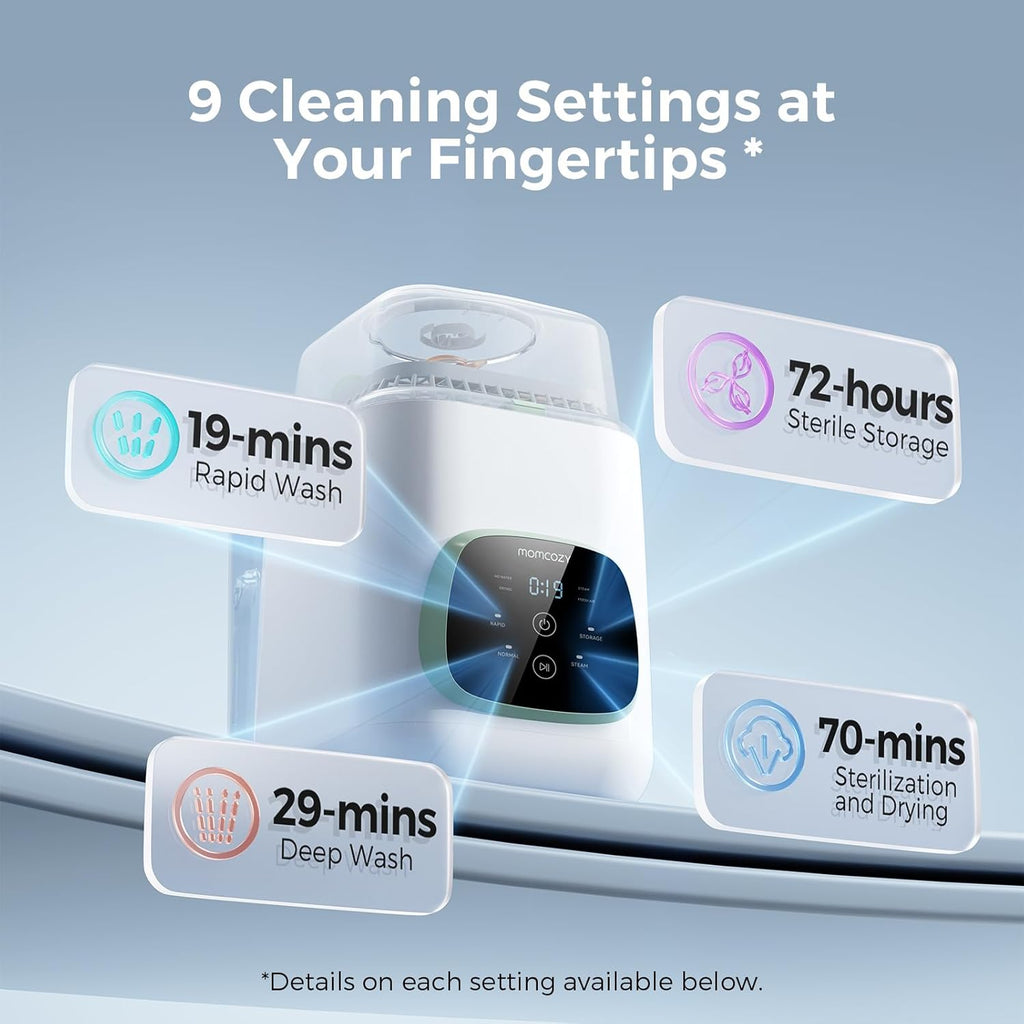 KleanPa Pr Bab Bottl Washer Sterilize Drye All-in-On Cleanin Machin fo Bottles Pum Part Bab Essential Time-Savin Effortles Care