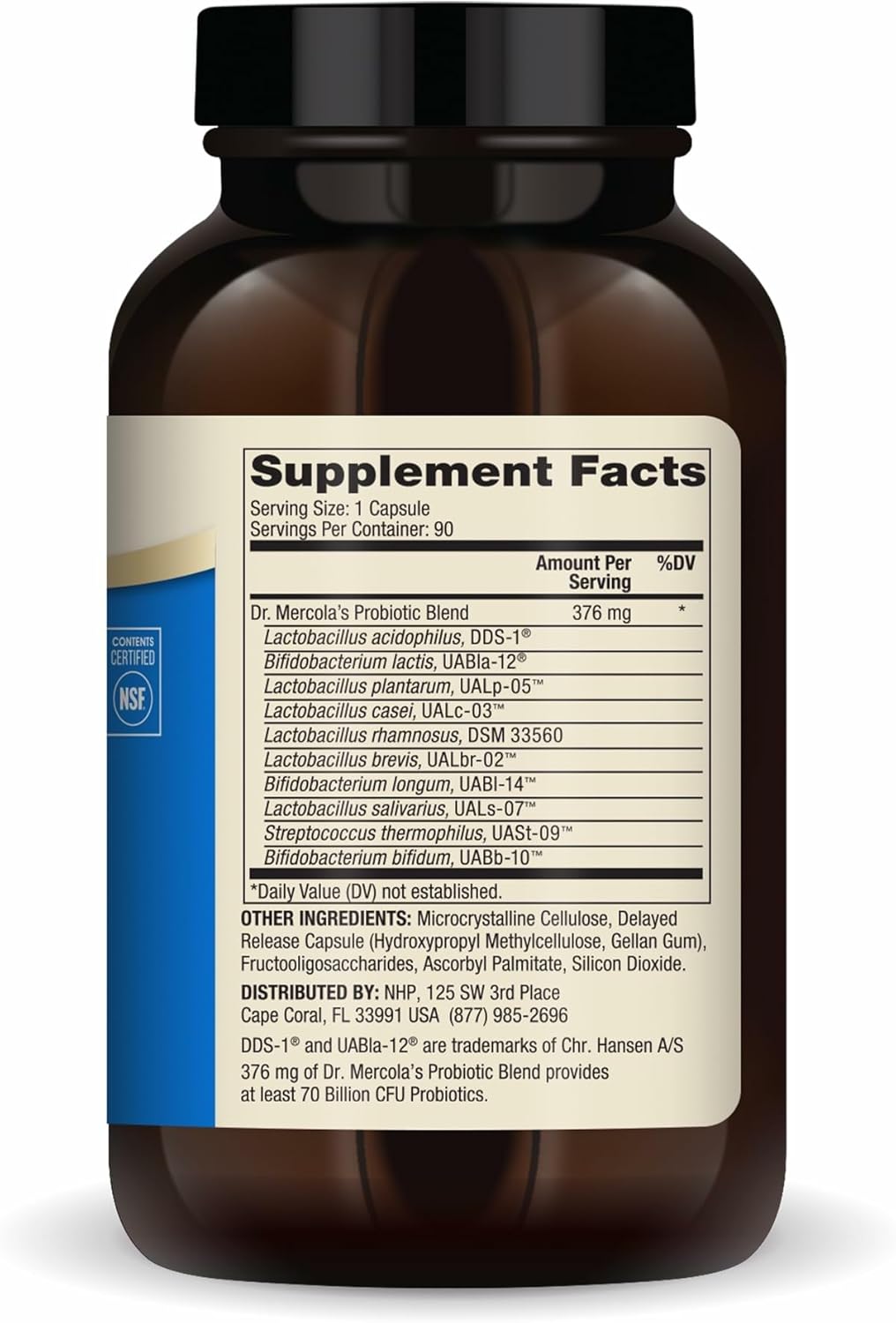 Dr Mercol Complet Probiotic 7 Billio CF Support Immune Digestiv Gu Healt Feature 1 Strain Shel Stabl GMO-Free Gluten-Fre Soy-Fre 9 Capsule (9 Servings)