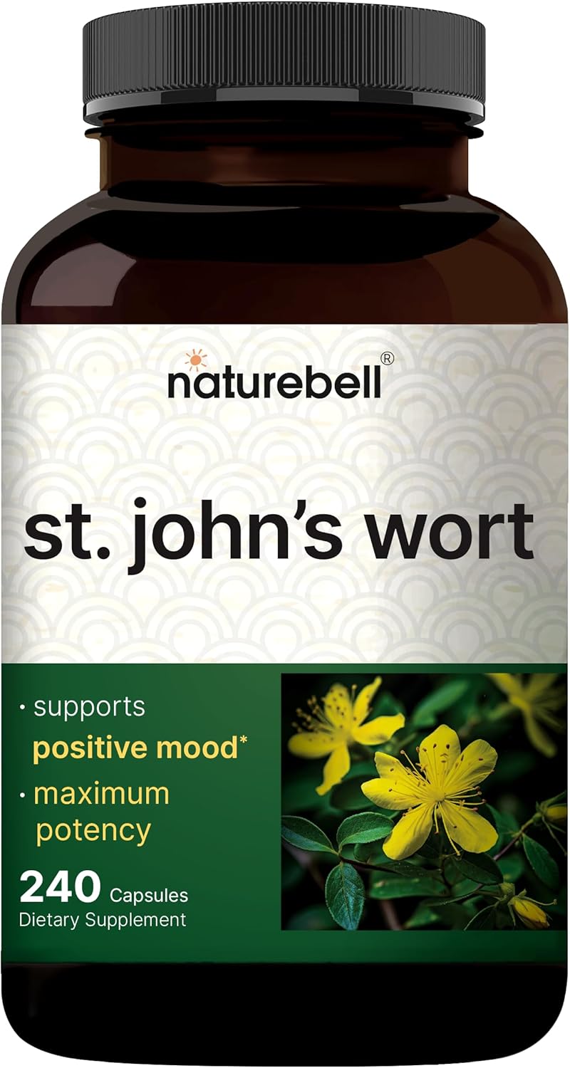 NatureBel S John Wor 9,000m Pe Serving 24 Capsule 15: Herba Extract Nort America Harvest Ric i Hyperici Positiv Moo Suppor Supplemen St John¡¯ Wor Non-GMO