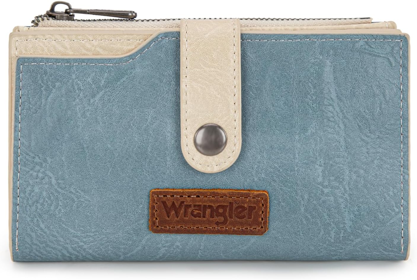 Wrangler Wallet for Women Bifold Card Holder with Zipper and ID Window