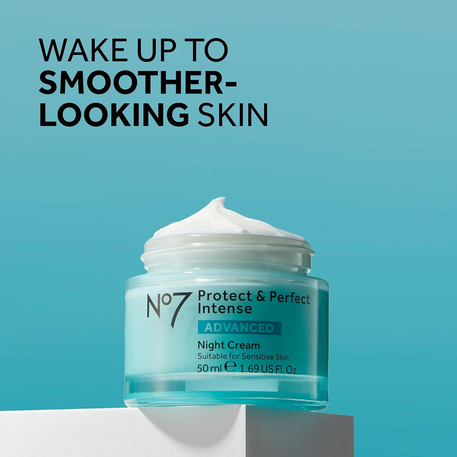 No7 Protect Perfect Intense Advanced Night Cream - Vitamin E Shea Butter Face Cream - Fine Line Reducing Moisturizer with Collagen Peptide Technology (1.69 fl oz)