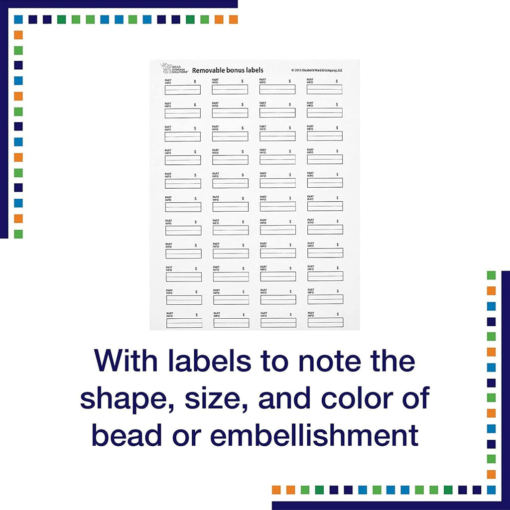 Bea Storag Solution Elizabet War Plasti Tra an Bea Organizer 7 Container o Variou Sizes Tray an Li fo Beads Pack Clear