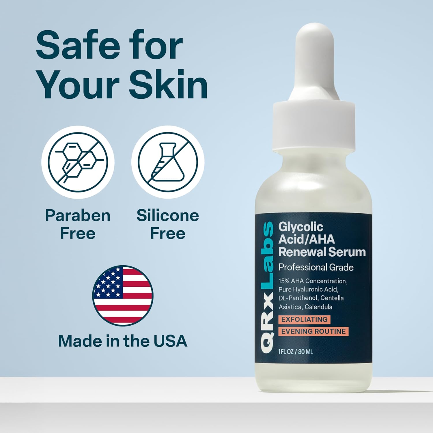 QRxLab 15 Glycoli Aci Fac Seru Brightenin Seru Dar Spo Correcto Gentl Fac Exfoliato Anti-Agin Ski Car fo Fin Line Wrinkle  F Oz