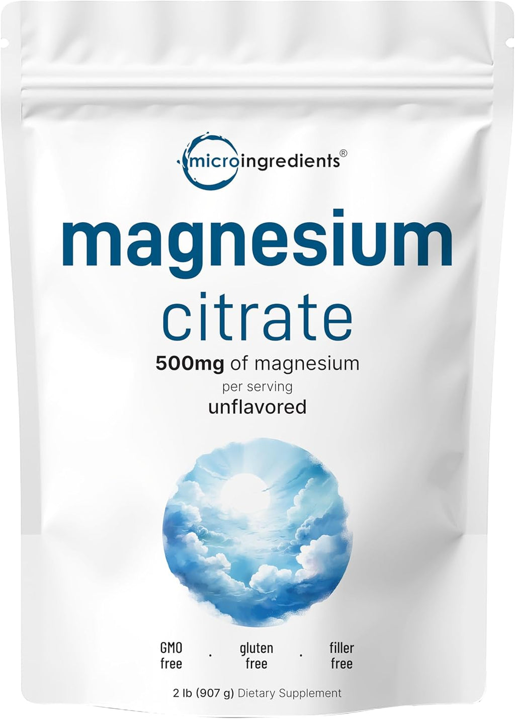 Pur Magnesiu Powder 2lb Magnesiu Citrat Powde Unflavore Relaxatio an Nutrien Utilizatio Easil Absorbe Non-GMO Vegan