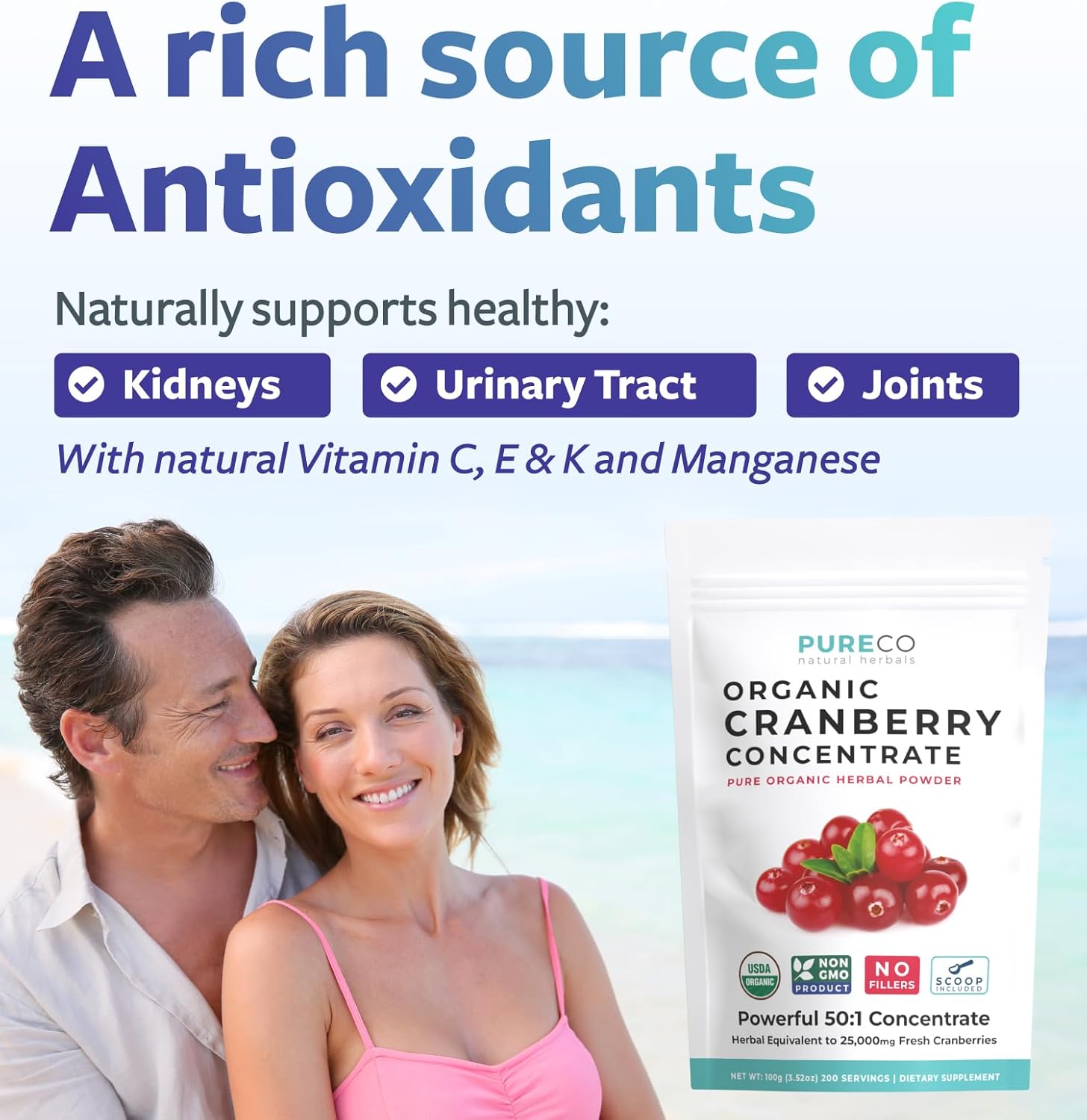 USD Cranberr Powde Organi Certifie Organi Cranberr Juic Concentrat Suppor Urinar Trac Healt fo Wome Me Pur Berr Concentrat Vega Non-GM Fille Fre (20 Servings)