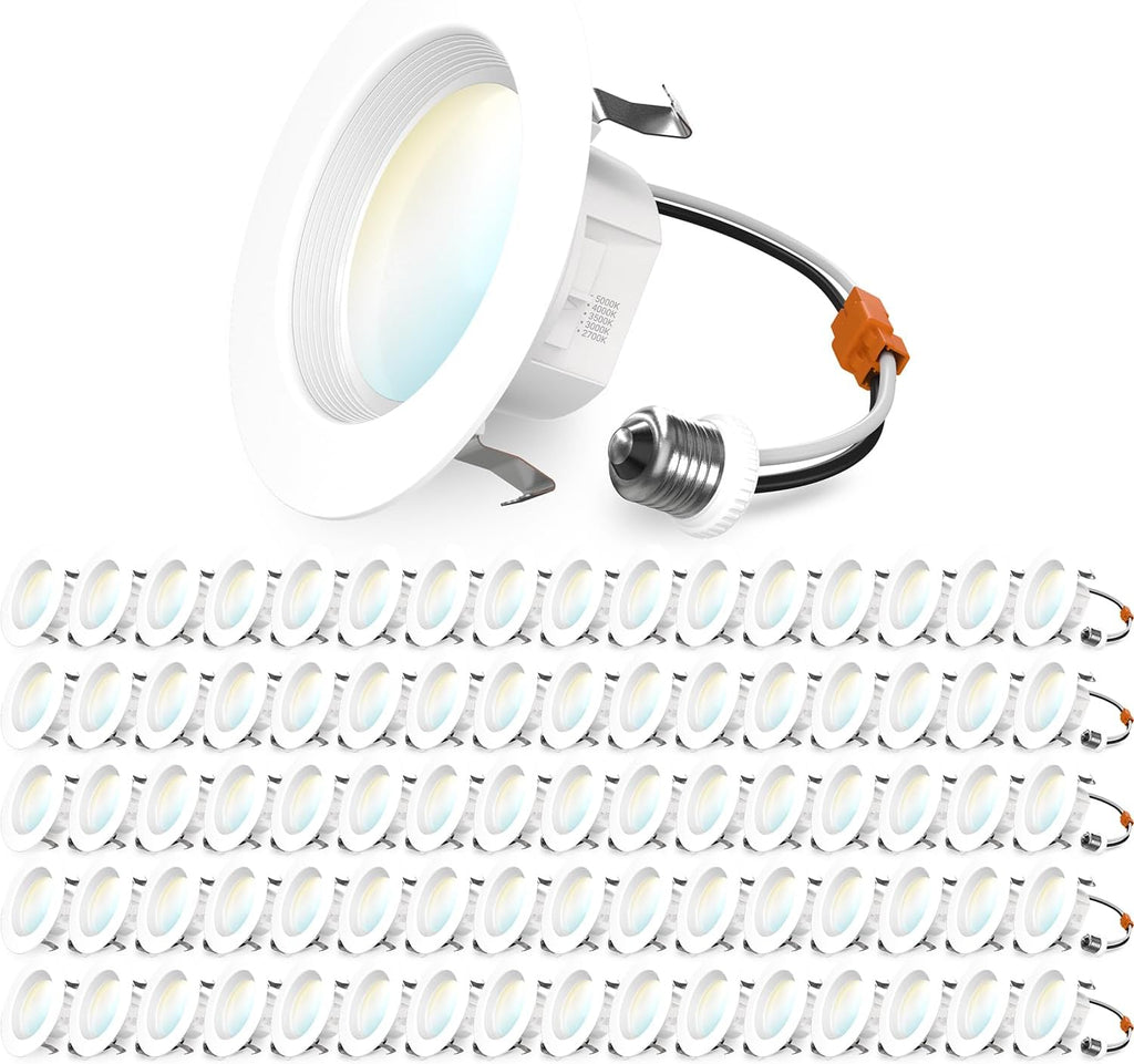 Sunc 8 Pac Inc LE Recesse Lights Retrofi Lightin LE Ca Light Downlight 660LM 2700K/3000K/3500K/4000K/5000K Dimmable Baffl Trim 11W=60W 5000 Lifetim Hours Dam Rate UL