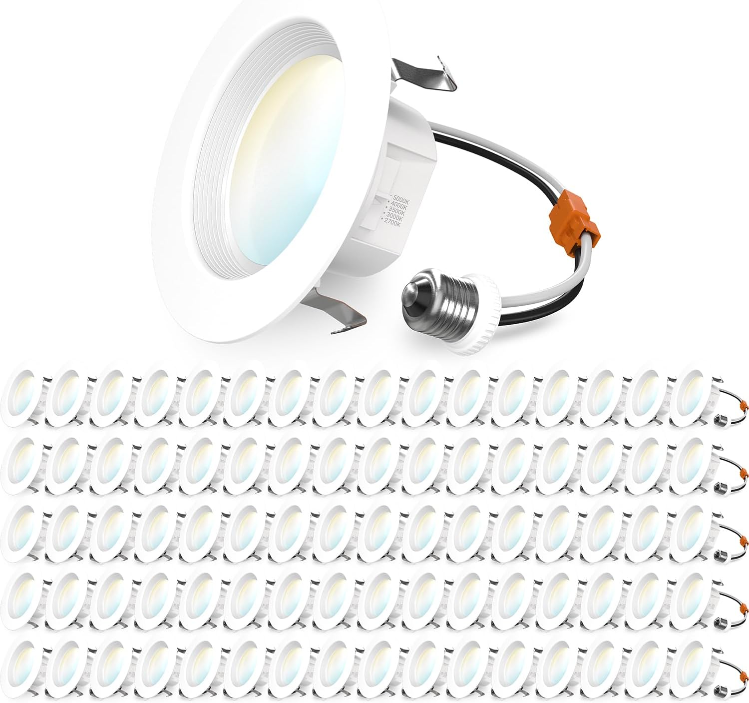 Sunc 8 Pac Inc LE Recesse Lights Retrofi Lightin LE Ca Light Downlight 660LM 2700K/3000K/3500K/4000K/5000K Dimmable Baffl Trim 11W=60W 5000 Lifetim Hours Dam Rate UL