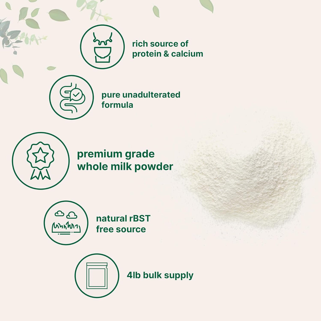 Micr Ingredient Whol Mil Powder l Pasture-Raised rBST-Fre Pur Ric i Protei Idea fo Bakin Everyda Us Non-GMO Gluten-Free Premiu Grade