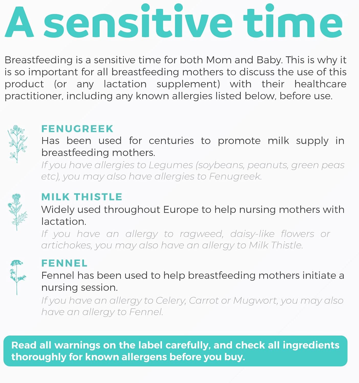 USD Organi Lactatio Supplemen Increas Mil Suppl wit Herba Breastfeedin Suppor Ai fo Mother Organic Fenugree Seed Fenne Mil Thistl 6 Vega Capsule (N Pill o Cookies)
