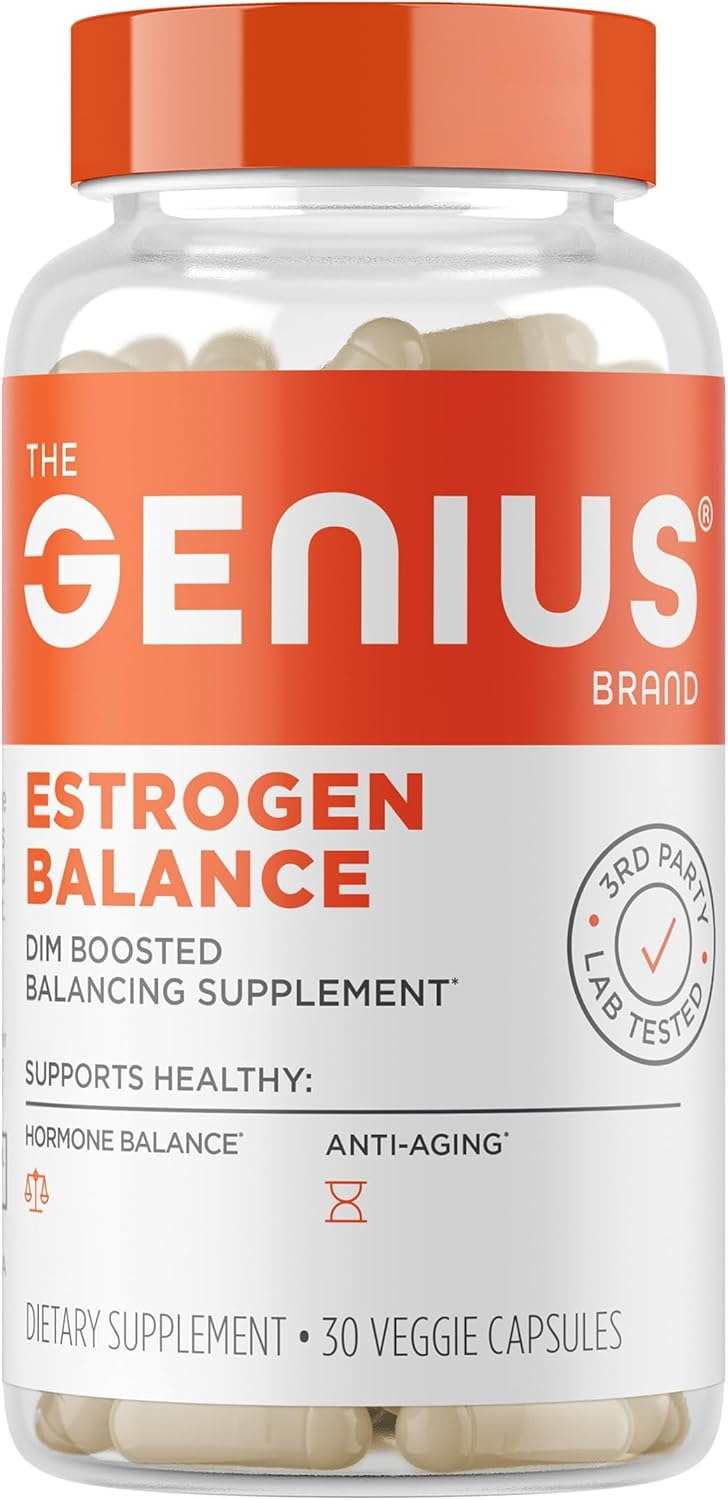 Geniu Estroge Balance Di Supplemen Blocke fo Me Wome Hormones Hormona Acn Menopaus Aromatas Inhibito wit Grap See Extrac BioPerin 3 Capsules