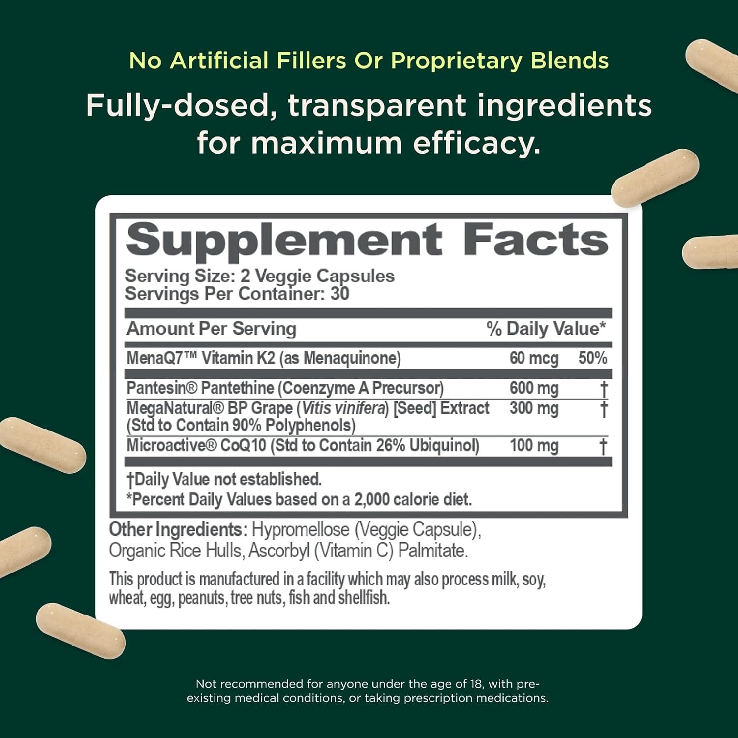 Th Geniu Bran Geniu Hear Adul Healt Supplemen fo Dail Hear Functio Suppor Support Bloo Oxyge Flo Wit Grapesee Extrac Mor Non-GMO Gluten-Fre Vega 6 Veggi Pills