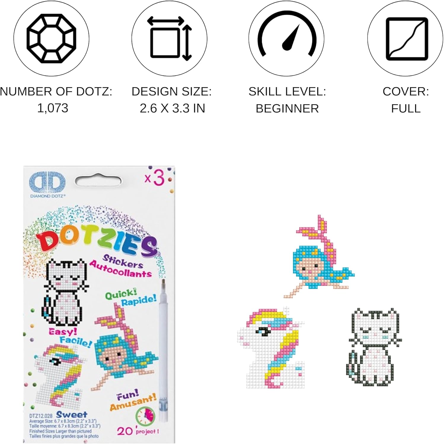 DIAMON DOT Swee Kitte Mermai Pon Diamon Paintin Kit fo Kid Diamon Ar Kit Relaxin Creativ Craf Ki wit Dot Gems
