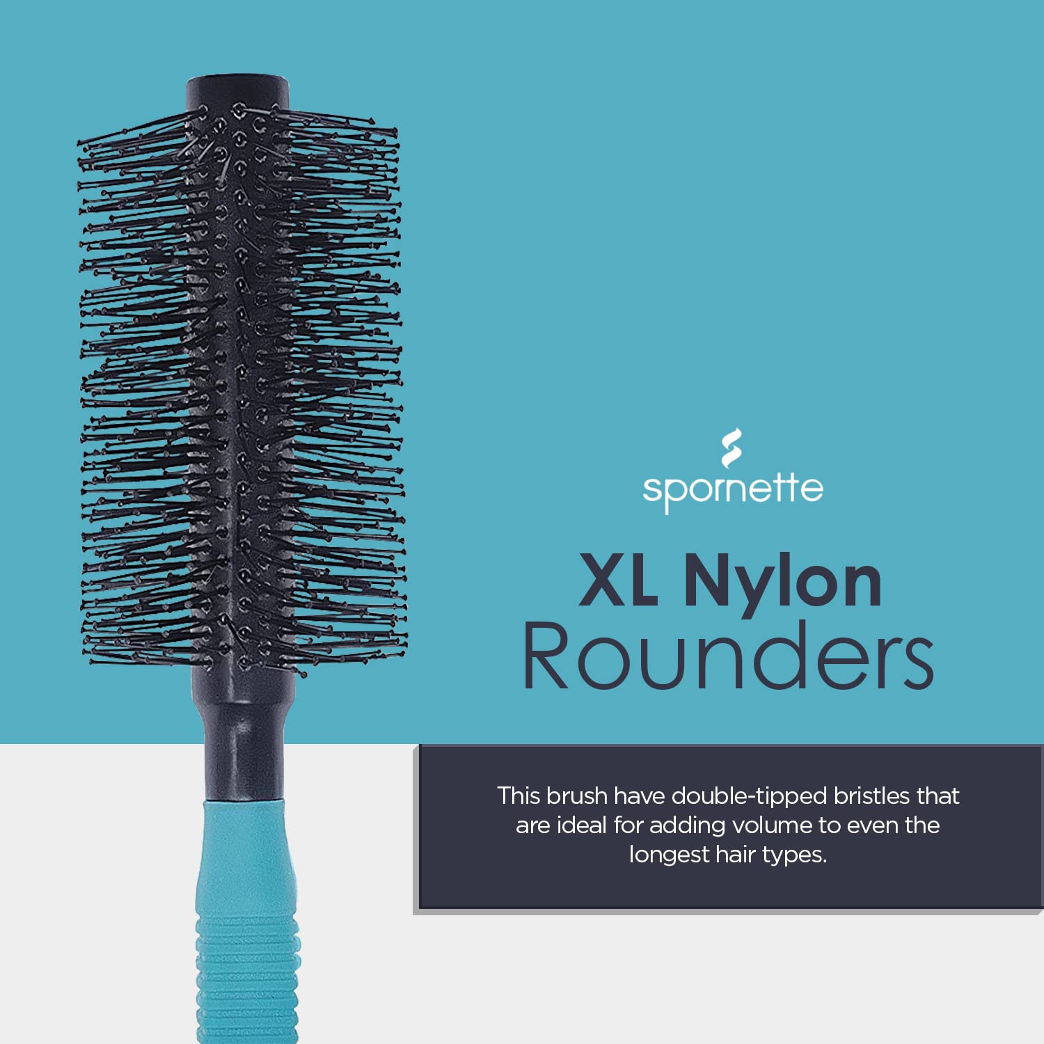 Spornett Doubl Strande X Roun Brush Nylo Bristle Roun Brus fo Straightening Anti-Frizz Detangling Volumizin Stylin fo Wav Curly Mediu Lon Hai Length (2.2 Inches)
