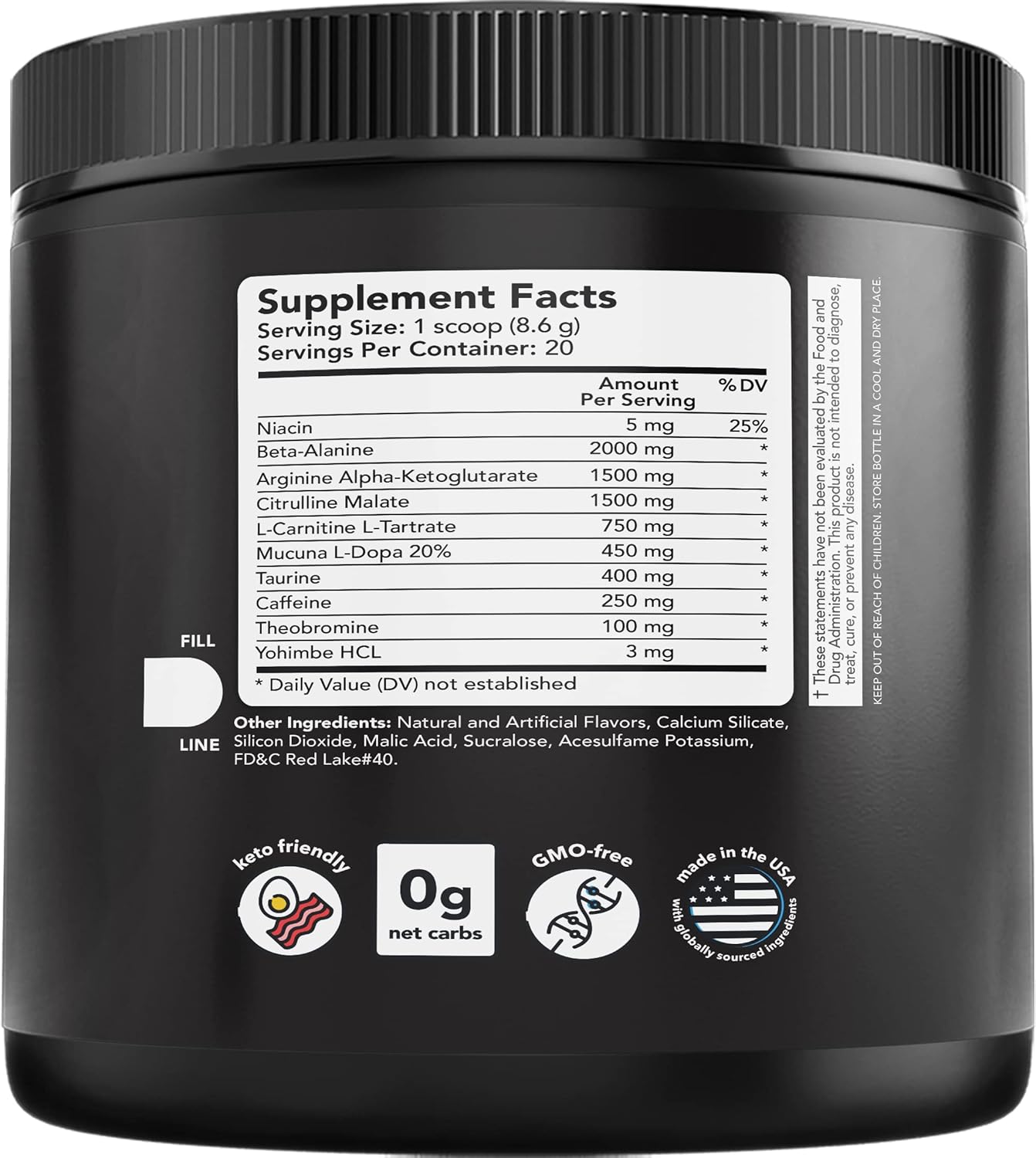 Vitami Bount Gx Pr Workou Powde fo Me Pr workou fo Wome Suga Fre Pr Workou Energ Booste Supplemen wit Beta-Alanine Caffeine Keto 0 Ne Carb Watermelo Flavor 2 Serving