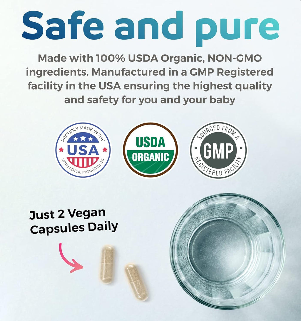 USD Organi Lactatio Supplemen Increas Mil Suppl wit Herba Breastfeedin Suppor Ai fo Mother Organic Fenugree Seed Fenne Mil Thistl 6 Vega Capsule (N Pill o Cookies)