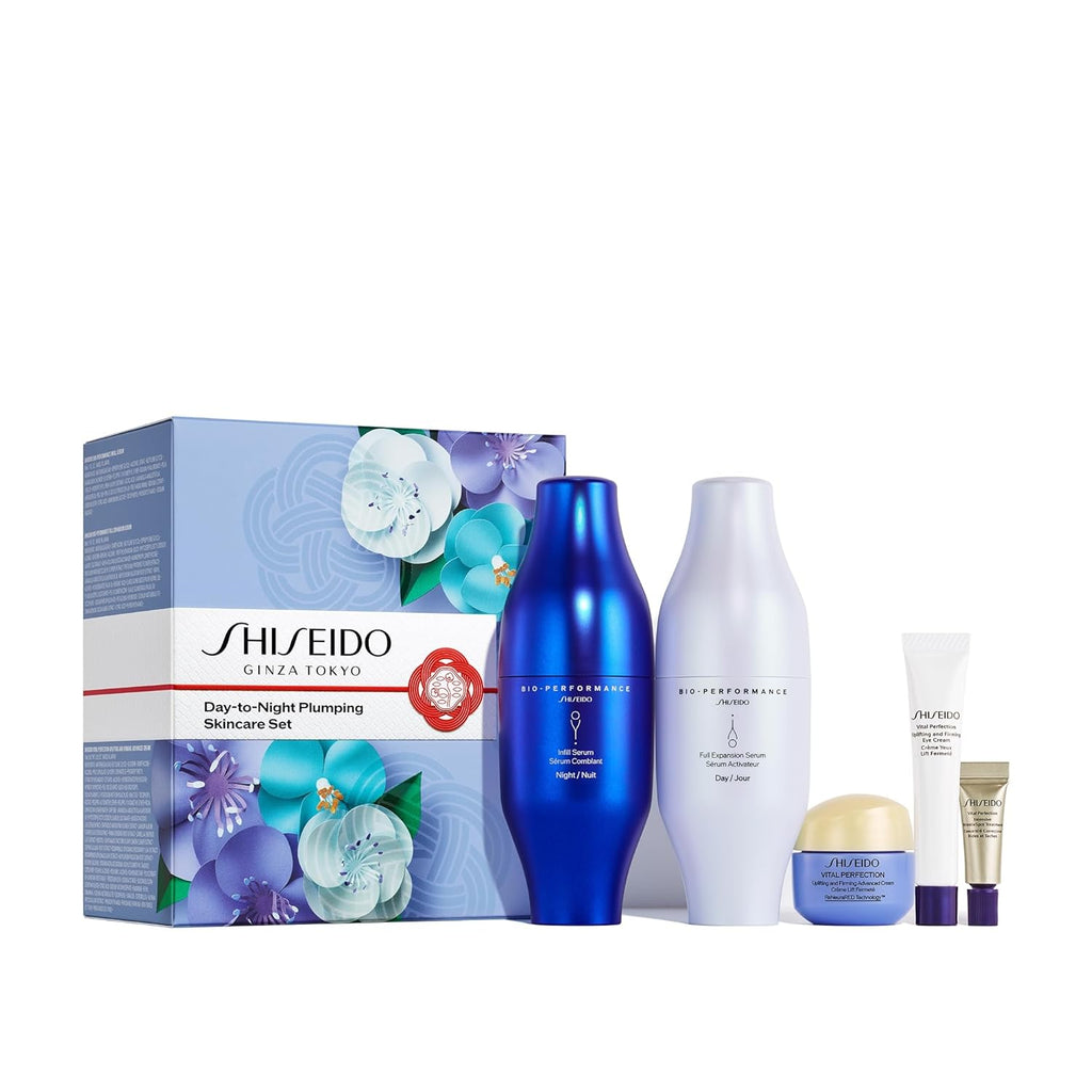 Shiseid Day-to-Nigh Plumpin Skincar Se Bio-Performanc Ski Fille Serum (30m x2) Vita Perfectio Advance Crea (15mL) Ey Crea (5mL Intensiv WrinkleSpo Treatmen (2mL $37 Value