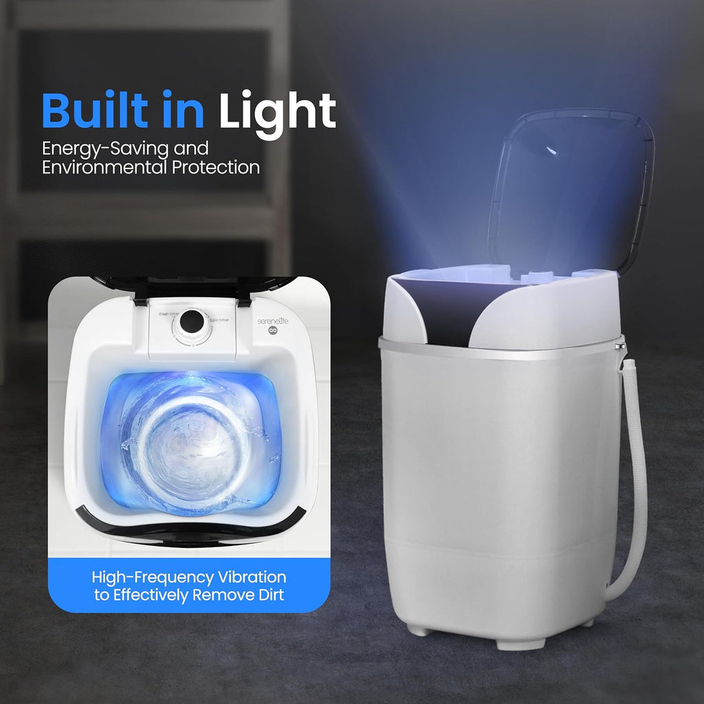 PUCWM20 Portabl Machin Full-Automati Compac Washe wit Washin Program Idea fo RV Dorm Apartmen (White)