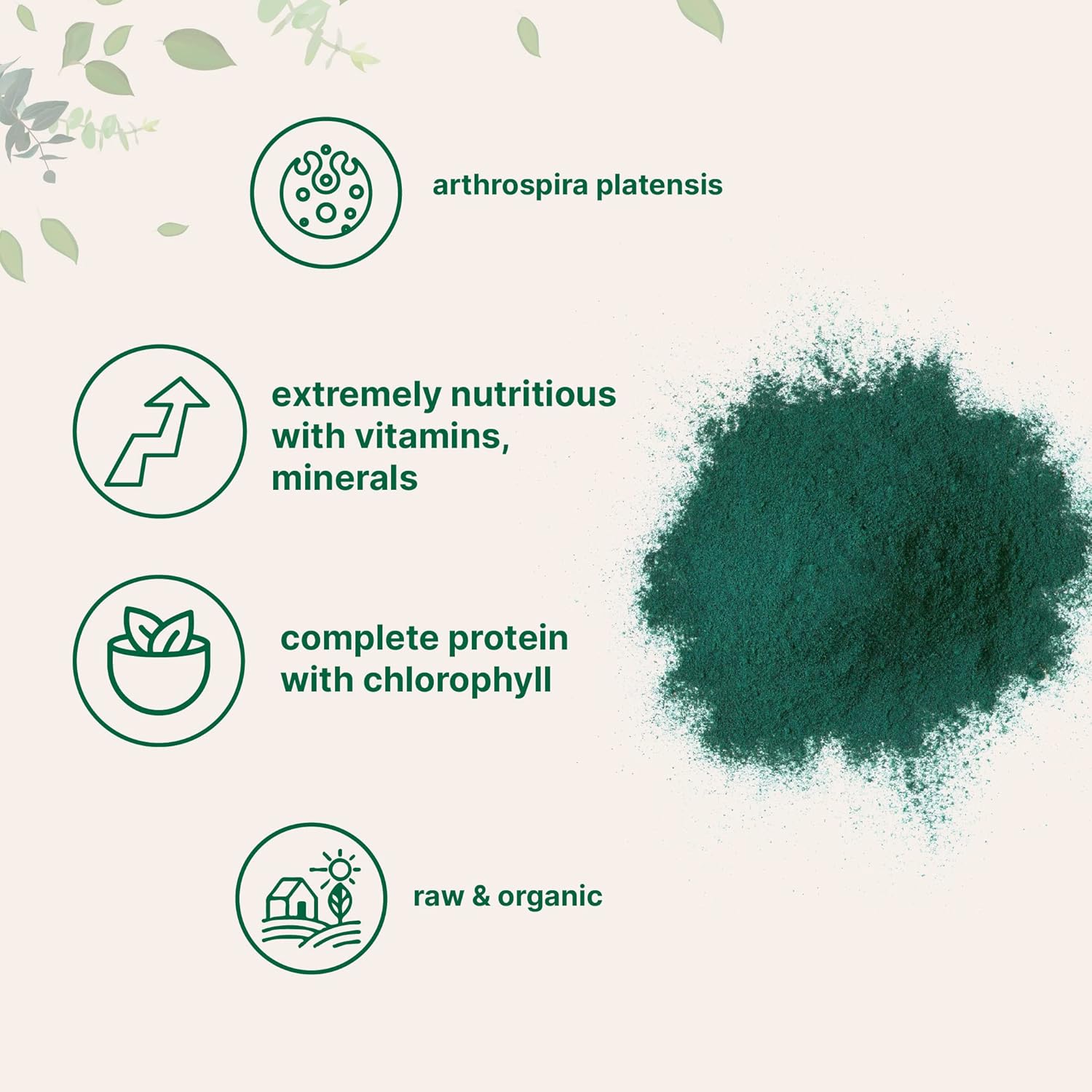 Micr Ingredient Organi Spirulin Powder 1l Blue-Gree Algae Ric i Vega Protein Vitamin Mineral Sourc o Natura Chlorophyl Enzyme Non-GMO Gluten-Free N Additives