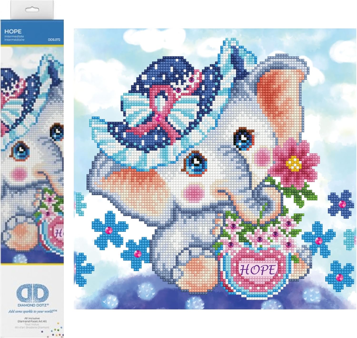 DIAMON DOT Hop Elephan Diamon Paintin Kit fo Adult Diamon Ar Kit Relaxin Creativ Craf Ki wit Dot Gem 12inchx12inch