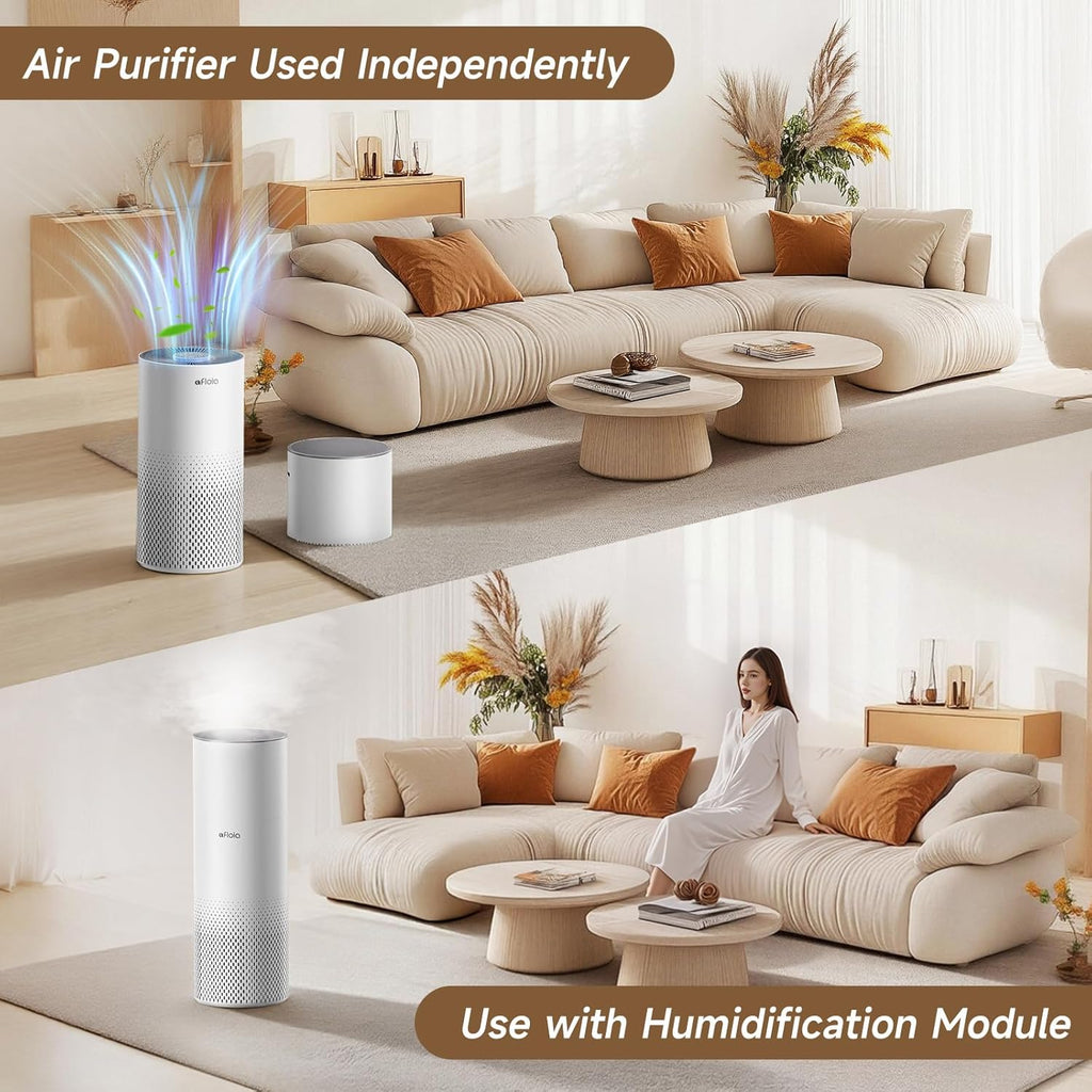Afloi Humidifie an Ai Purifie i One Ai Purifie an Evaporativ Humidifie Comb fo Home 24d Quie Ai Cleane Remov Pet Dus Dande Hai Allerg Polle Smok Smel fo Room