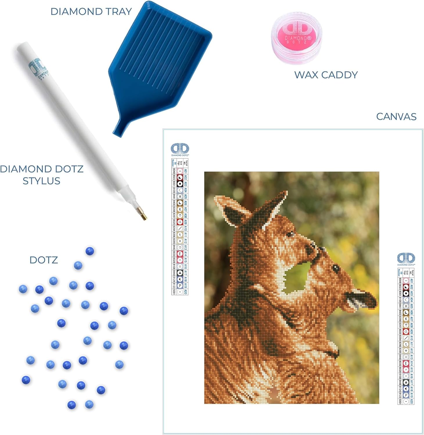 DIAMON DOT Kissin Kanga Anima Diamon Paintin Kit fo Adult Diamon Ar Kit Relaxin Creativ Craf Ki wit Dot Gem 16.1inchx12.2inch