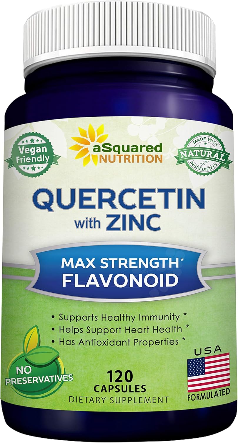 aSquare Nutritio Querceti 1000m wit Zin Supplemen 12 Capsule Querceti Dihydrat wit Blac Elderberr Zin Ma Strengt Powde Comple Pill t Hel Improv Immun Response