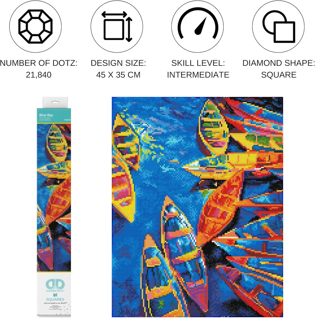 DIAMON DOT Blu Ba Boa Diamon Paintin Kit fo Adult Diamon Ar Kit Relaxin Creativ Craf Ki wit Dot Gem 17.7inchx13.8inch