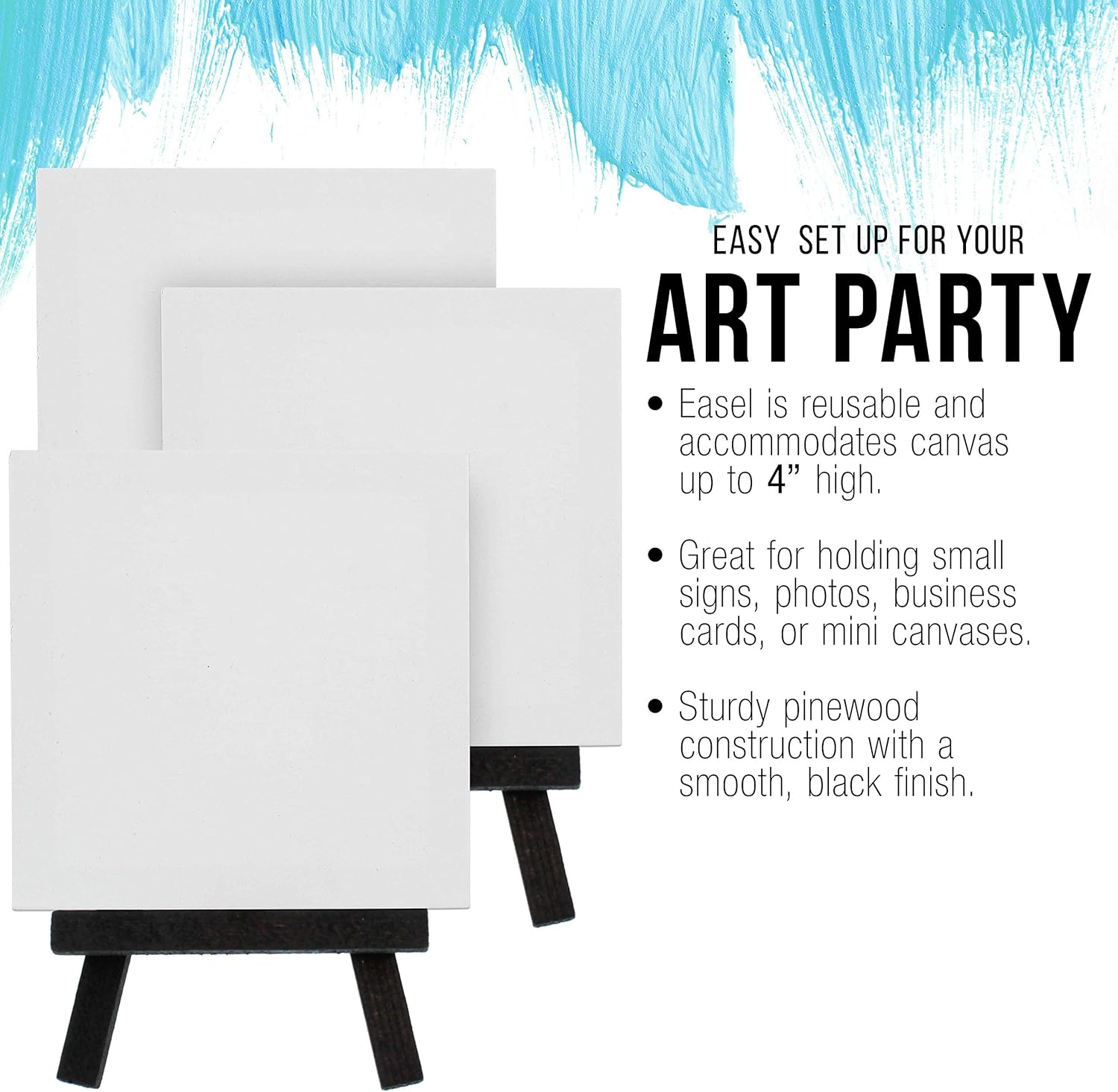 U.S Ar Suppl 3inc 3inc Stretche Canva wit 5inc Min Ease Ki (1 Pack Blac Woode A-Fram Tableto Displa Stand Min Ease Stan Smal Easel fo Display Smal Canvases Crafts Photos