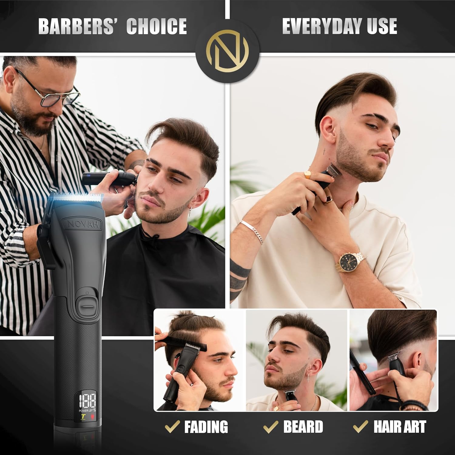 Nova Professiona Hai Clipper fo Men Professiona Barbe Clippers Electri Men Cordles Hai Clippe fo Barber Haircu Ki Fade Maquin d Corta Cabello
