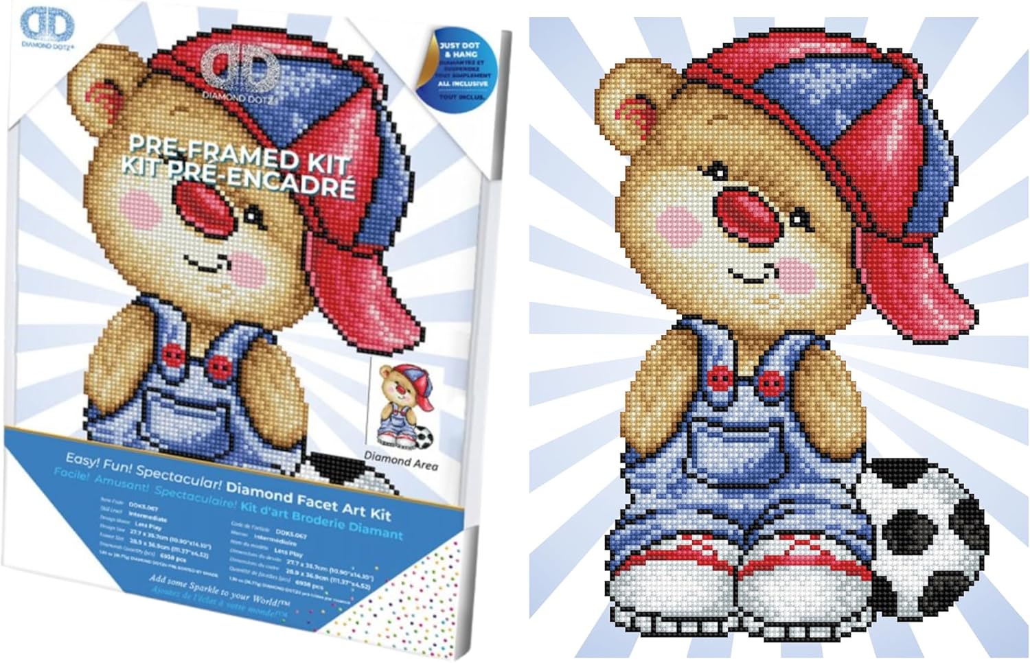 DIAMON DOT Let Pla wit Fram Bea Diamon Paintin Kit fo Adult Diamon Ar Kit Relaxin Creativ Craf Ki wit Dot Gem 14inchx10.9inch