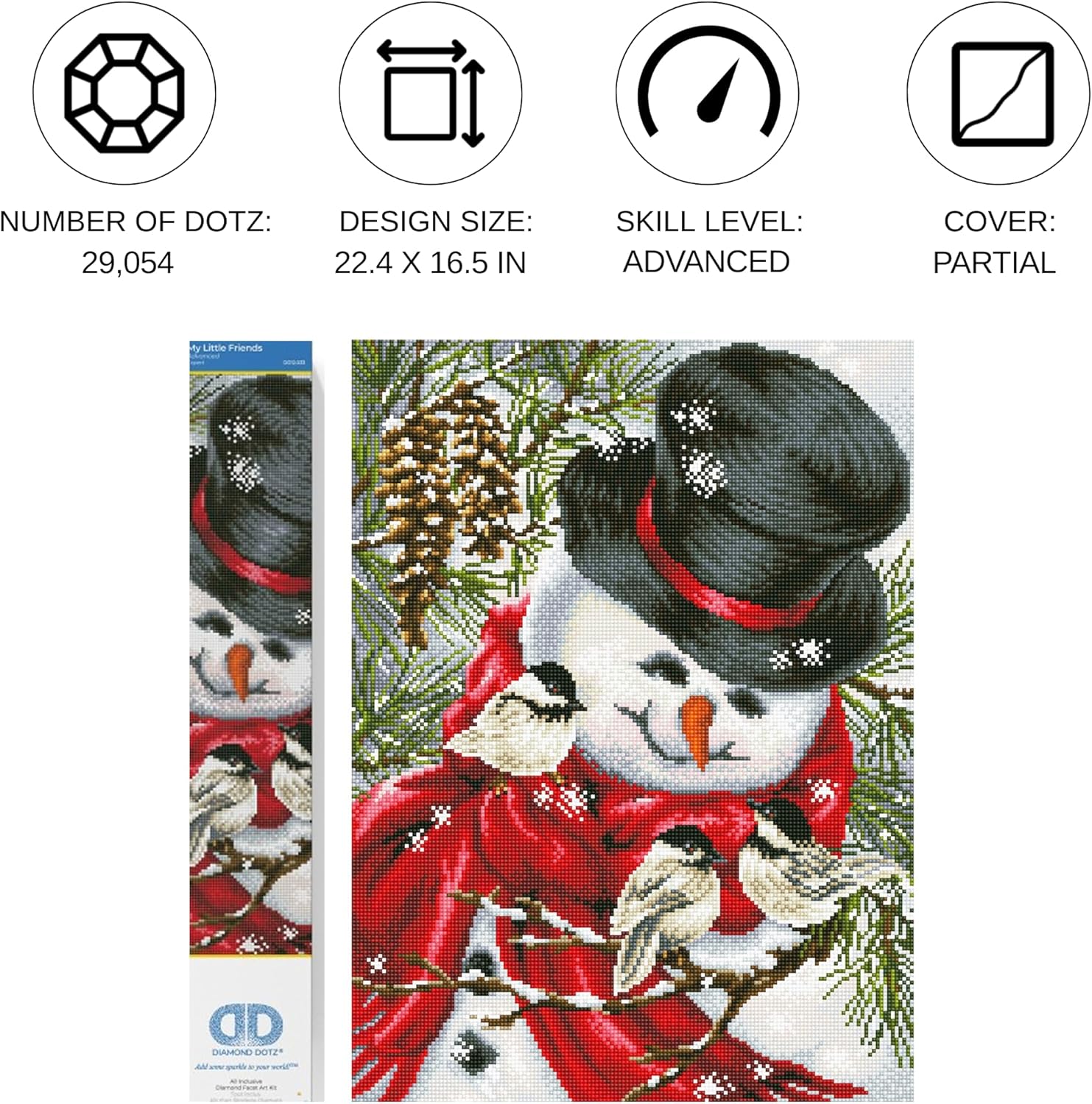 DIAMON DOT M Littl Friend Snowma Diamon Paintin Kit fo Adult Diamon Ar Kit Relaxin Creativ Craf Ki wit Dot Gem 22.4inchx16.5inch