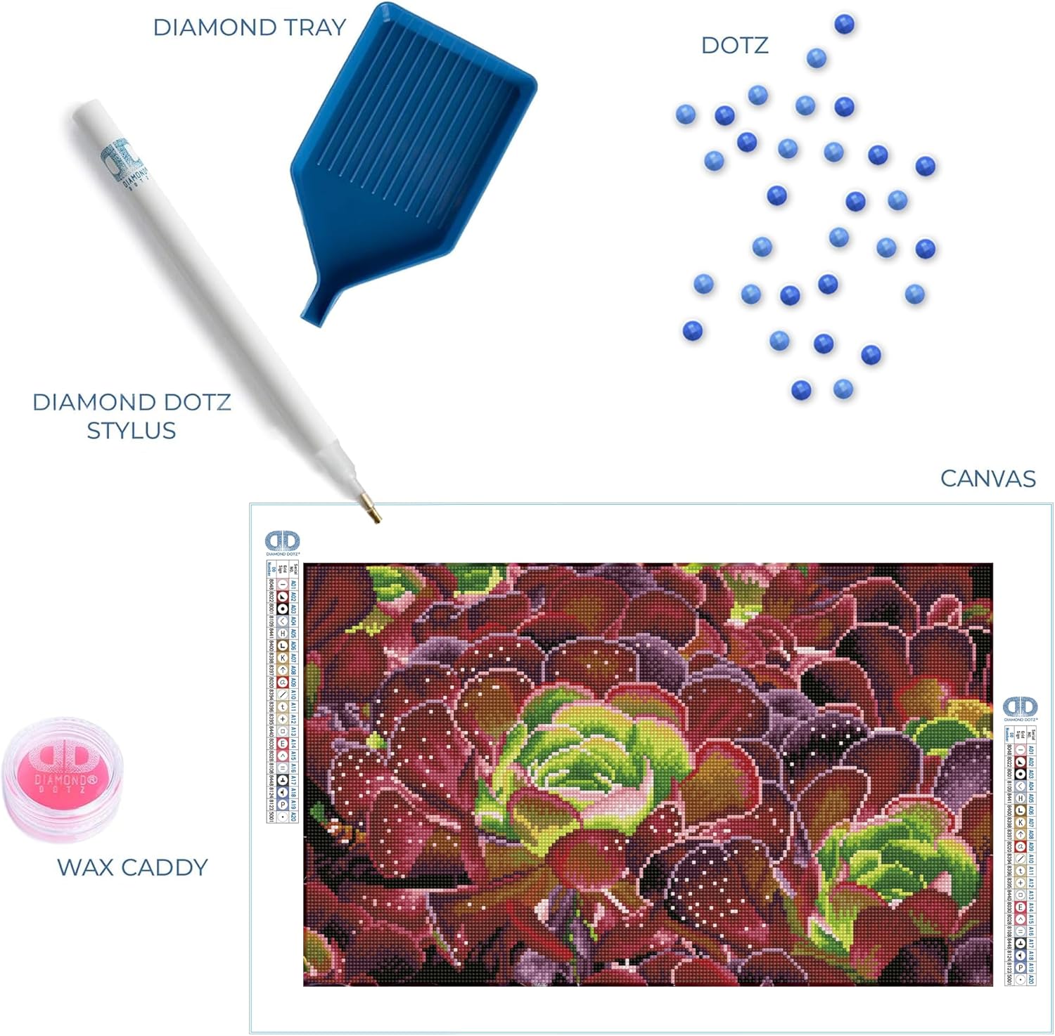 DIAMON DOT Succulent Diamon Paintin Kit fo Adult Diamon Ar Kit Relaxin Creativ Craf Ki wit Dot Gem 12.6x20.5