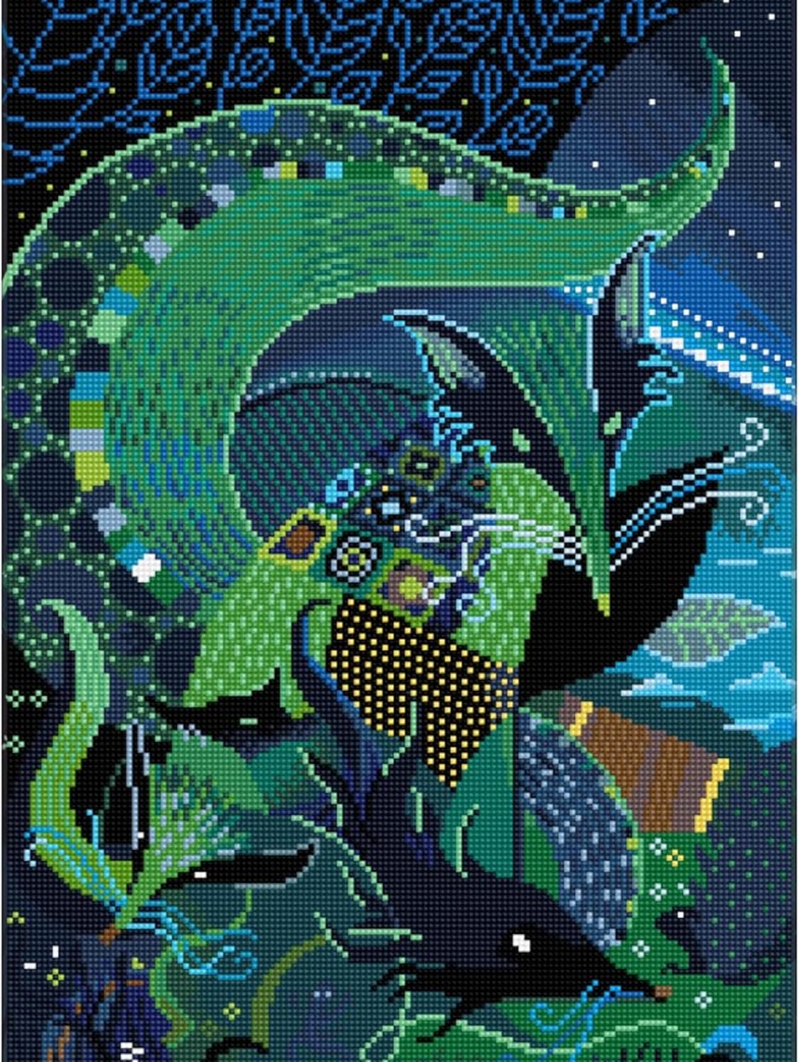 Diamon Dot Fores Fo Anima Diamon Paintin Kit fo Adult Diamon Ar Kit Relaxin Creativ Craf Ki wit Dot Gem 14.6inchx20.3inch