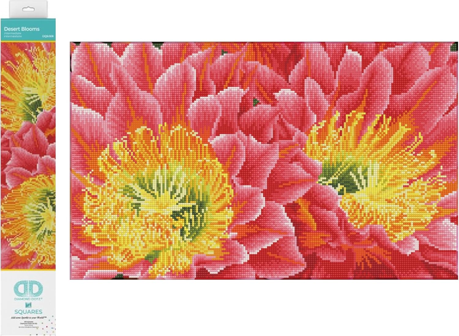 DIAMON DOT Deser Bloom Ar Kit Diamon Paintin fo Adults Intermediat Level 12.6x20.5in