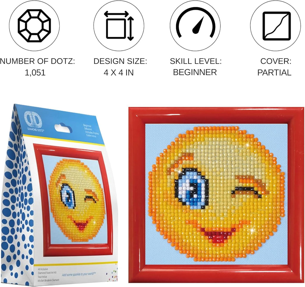 DIAMON DOT Win Win Ki wit Fram Emoj Diamon Paintin Kit fo Adult Diamon Ar Kit Relaxin Creativ Craf Ki wit Dot Gem 3.5inchx3.5inch