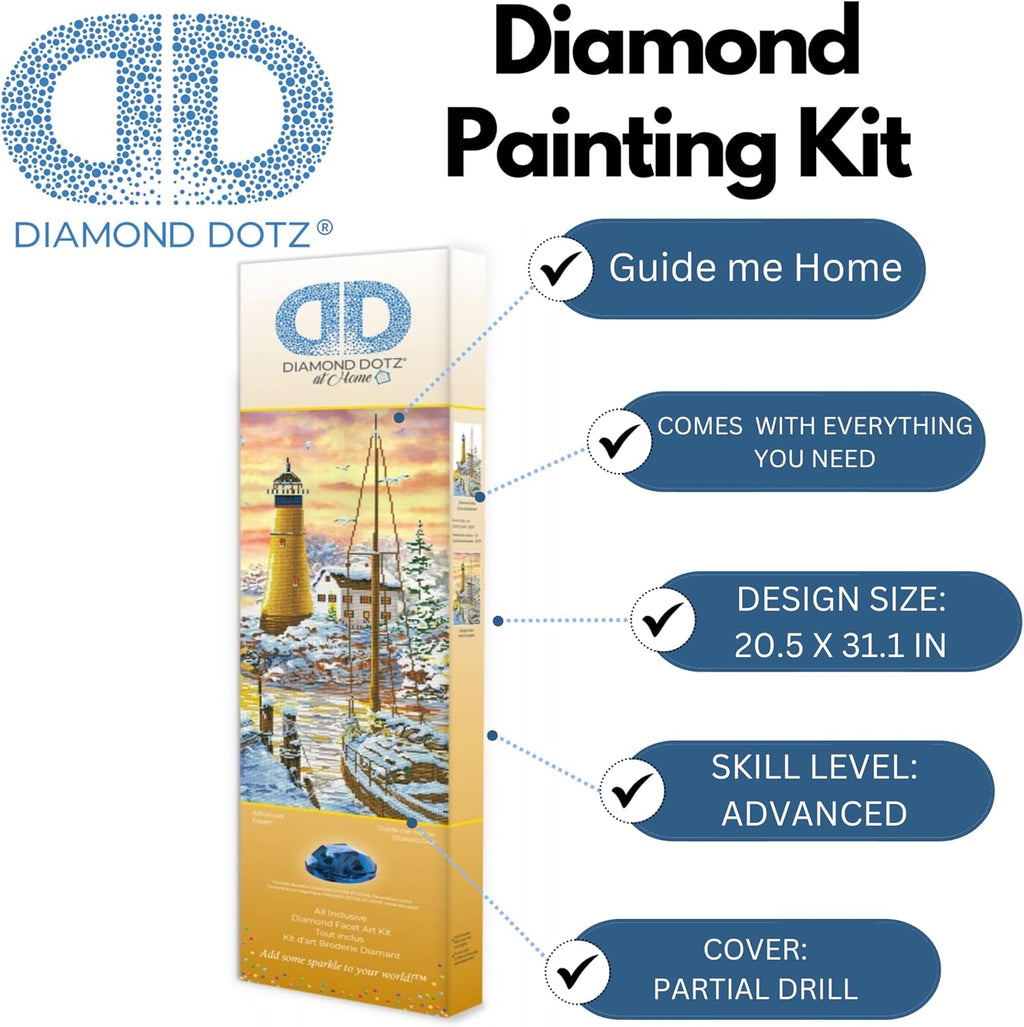 DIAMON DOT a Hom Guid m Home Partia Drill Roun Dotz Diamon Paintin Kits Diamon Ar Kit fo Adults Lighthous Diamon Art Diamon Art 20inchx31inch