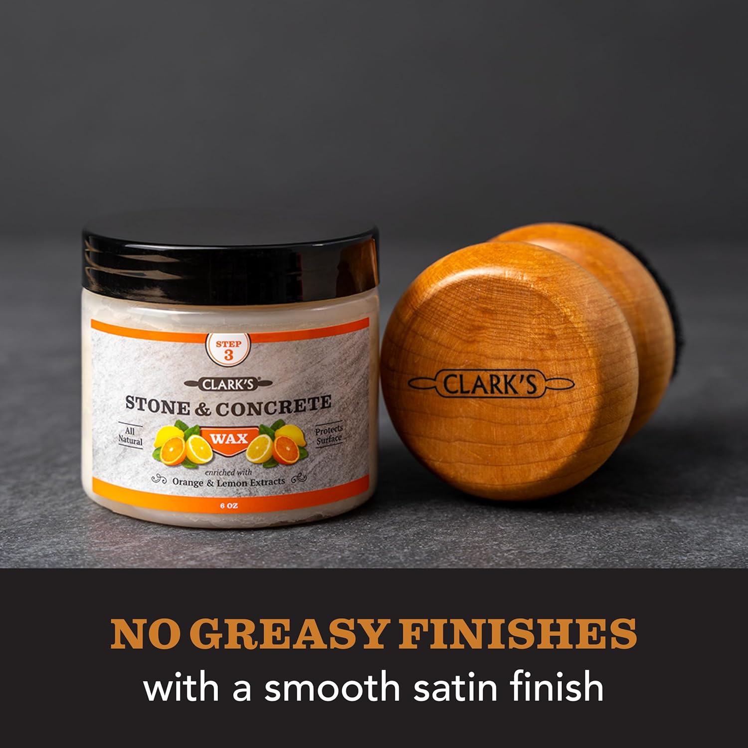 CLARK¡¯S Stone and Concrete Wax - Soapstone Wax with Orange and Lemon Extracts - Helps Preserve and Protect Against Liquids - Revitalizes Stone Surfaces - Made with Carnauba and Beeswax