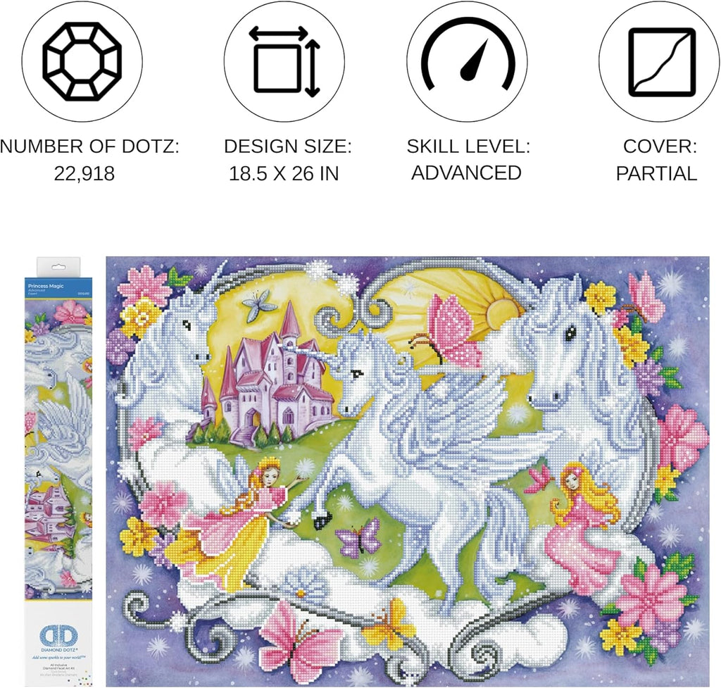 DIAMON DOT Princes Magi Unicor Diamon Paintin Kit fo Adult Diamon Ar Kit Relaxin Creativ Craf Ki wit Dot Gem 18.5inchx26inch