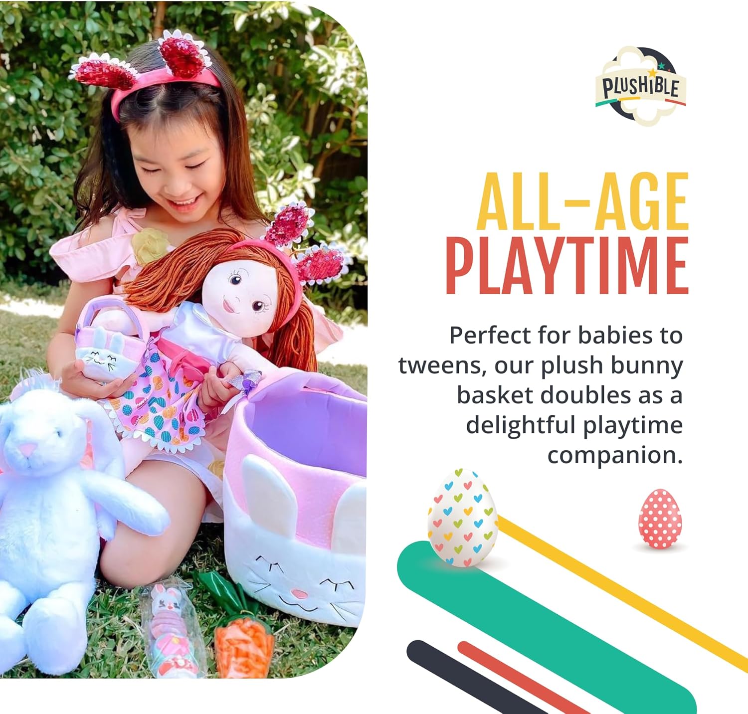 Bunn Easte Baske wit Handl Idea fo Baby' 1s Easter Toddlers Boys an Girl o Al Ages Perfec fo Gift an Treats