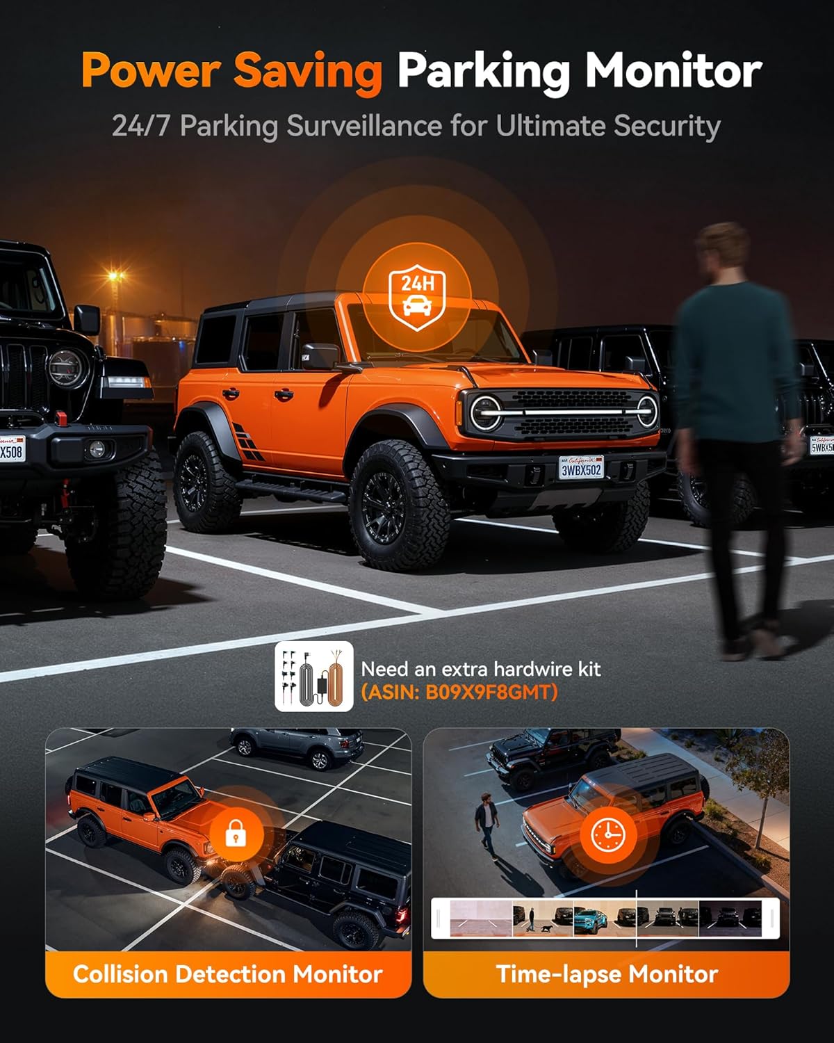 WOLFBO X Channe 4 HD Das Cam STARVI IMX67 8M Nigh Vision 4K+2.5K+1080 Fron an Rea Insid Ca Camer wit 128G Car an GPS Suppor Voic Control Touc Scree an 5.8GH WiFi