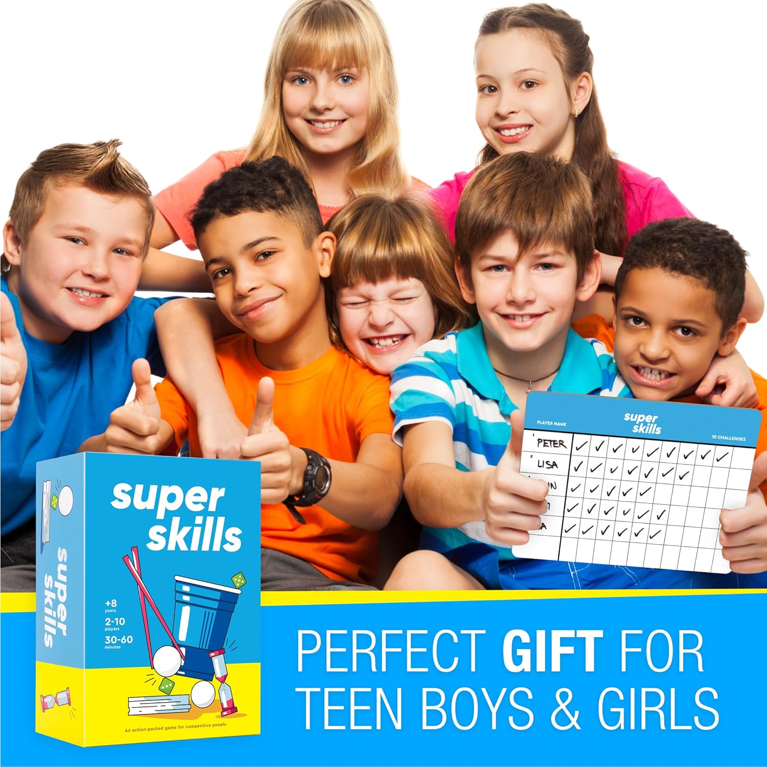 Supe Skill Actio Gam fo Competitiv Peopl Bea You Friend a 12 Challenge Fu Grou Activit fo Famil Nigh o Part wit Kids Teen