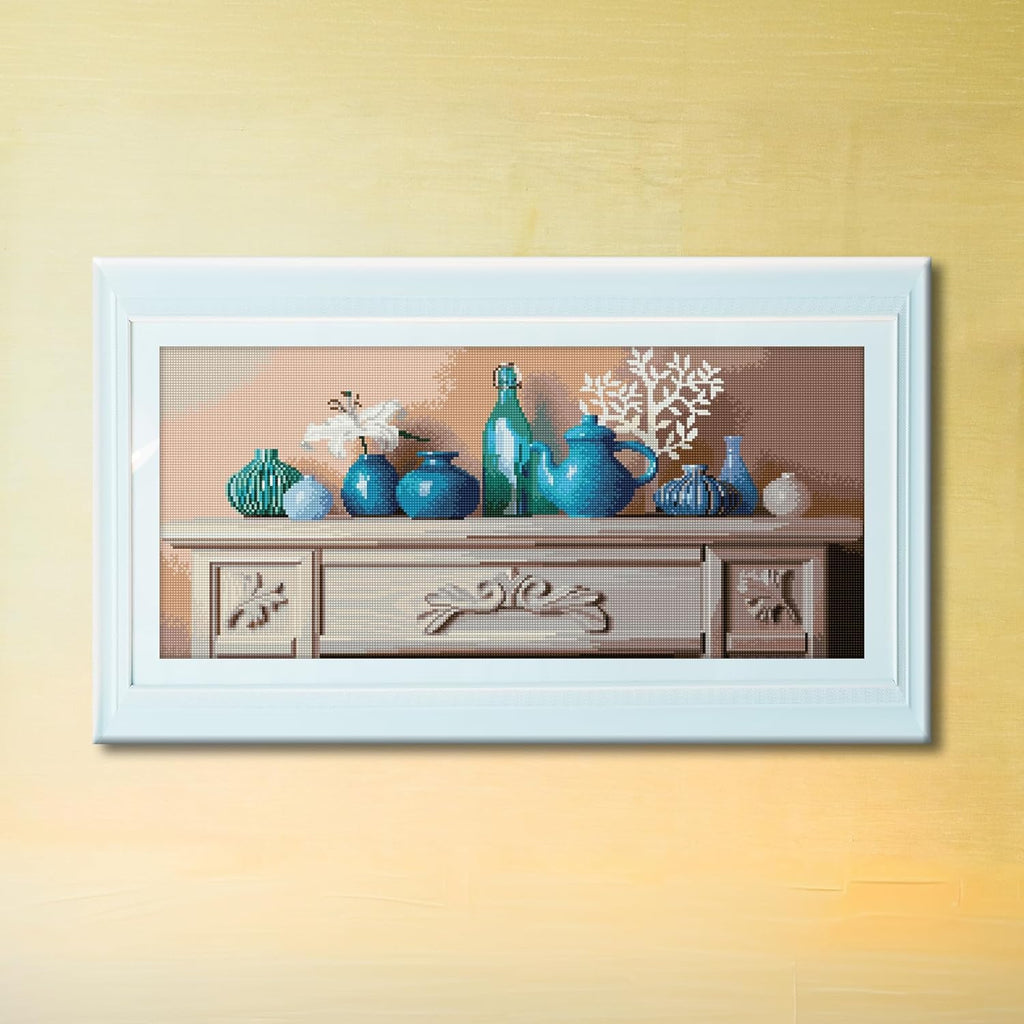 Diamon Dot Hom Deco Diamon Paintin Kit fo Adult Diamon Ar Kit Relaxin Creativ Craf Ki wit Dot Gem 28.4inchx12.6inch