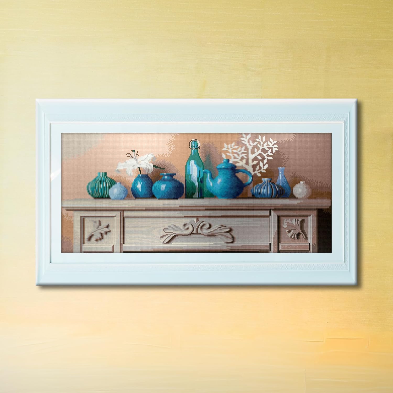 Diamon Dot Hom Deco Diamon Paintin Kit fo Adult Diamon Ar Kit Relaxin Creativ Craf Ki wit Dot Gem 28.4inchx12.6inch