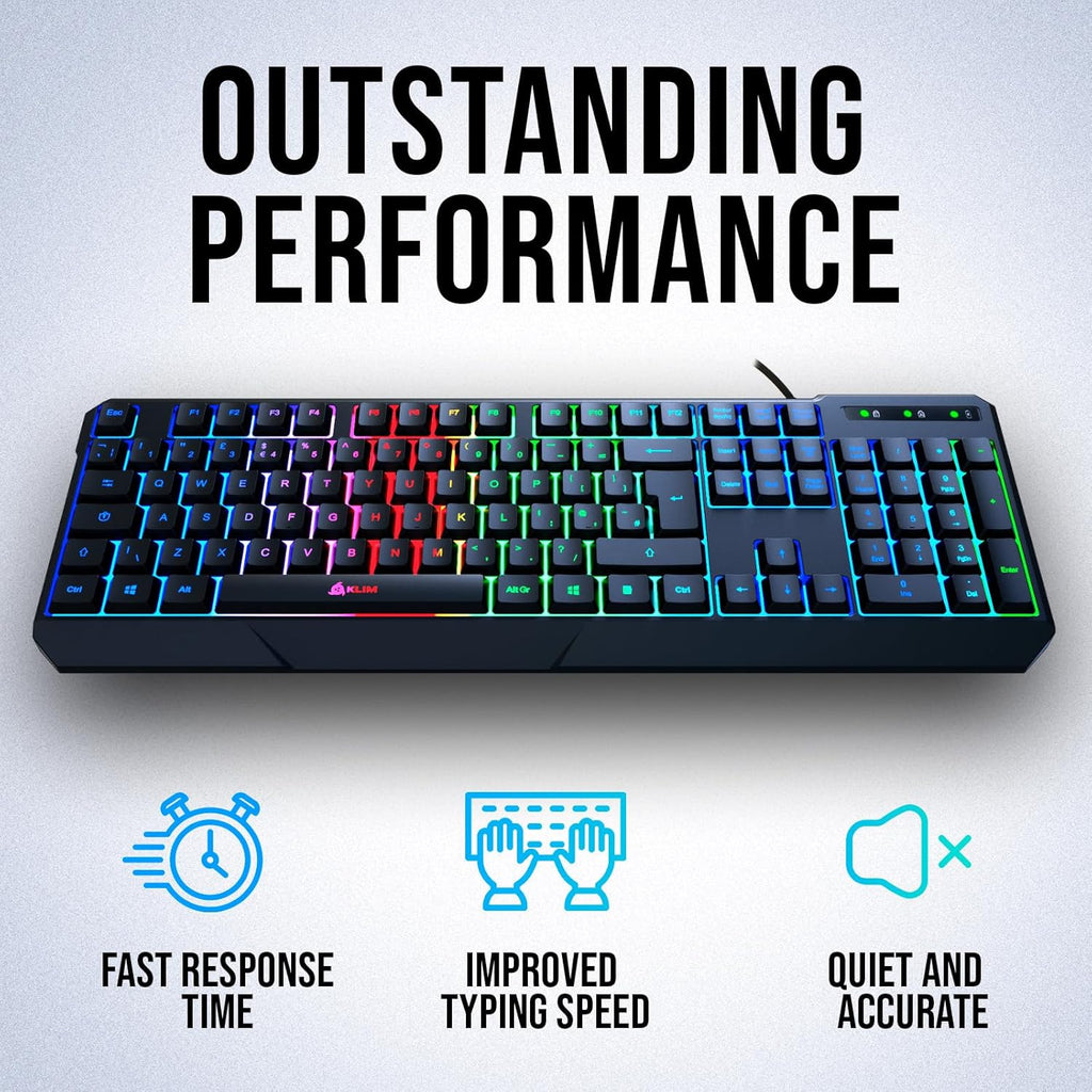 KLI Chrom US RG Gamin Keyboard Wire P Compute Keyboard Membrane Waterproo Durable m Response PS4/PS Ma Compatible