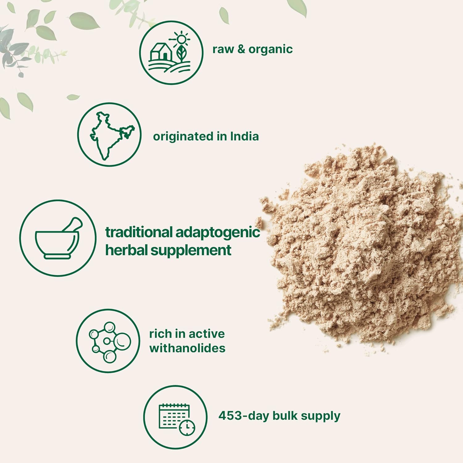Micr Ingredient Organi Ashwagandh Roo Powde  Pound N Filler N Additives Highl Purifie Activ Withanolides Adaptogeni Ayurvedi Herba Supplements N GMO Glute Free Indi Origin