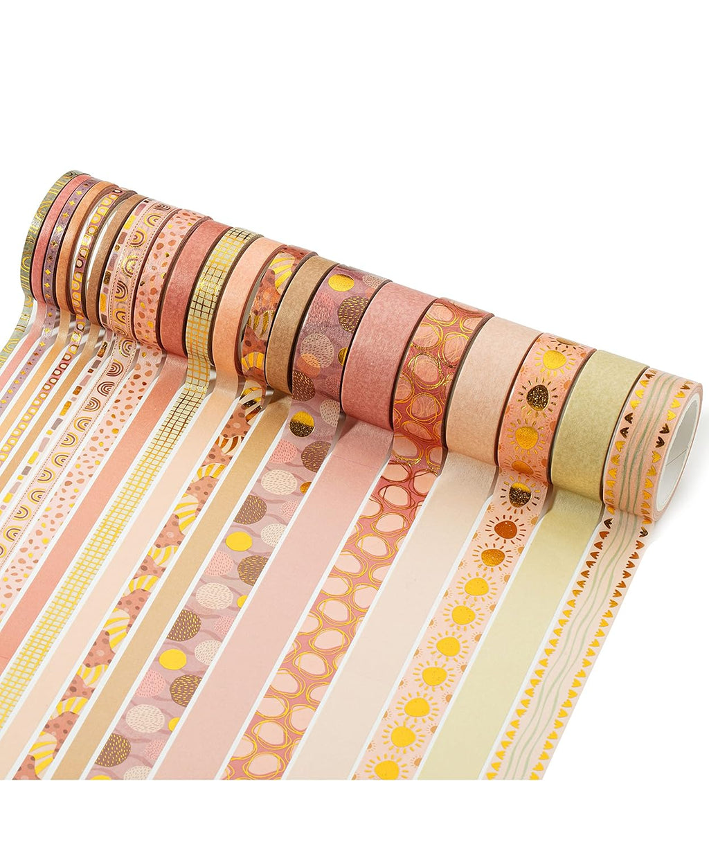 Mr. Pen - Boho Design Washi Tape Set, 21 Roll, Decorative & Cute Tape for Journaling & Scrapbooking