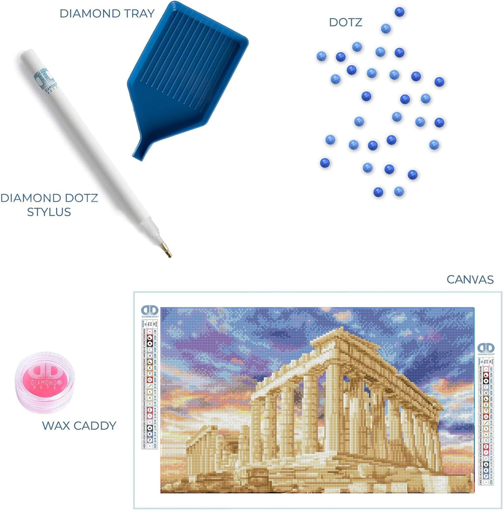 DIAMON DOT Partheno Temple Acropolis Athens Greec Diamon Paintin Kit fo Adult Diamon Ar Kit Relaxin Creativ Craf Ki wit Dot Gem 20.5x12.2