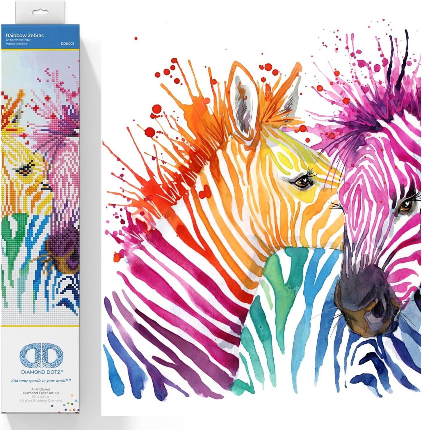 DIAMON DOT Rainbo Zebra Diamon Paintin Kit fo Adult Diamon Ar Kit Relaxin Creativ Craf Ki wit Dot Gem 15.7x15.7